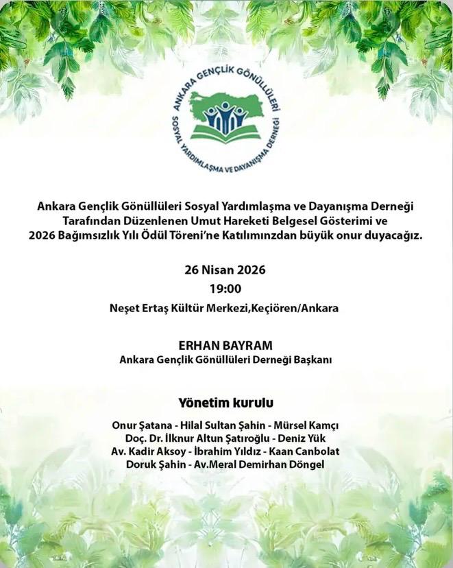 Umut Hareketi Belgesel Gösterimi ve 2026 Bağımsızlık Yılı Ödül Töreni